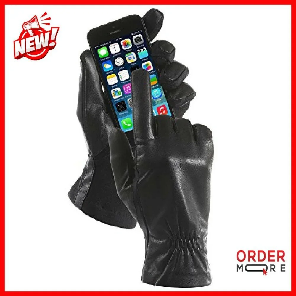 Touchscreen Gloves Genuine Leather Stretch Fit Cold Weather